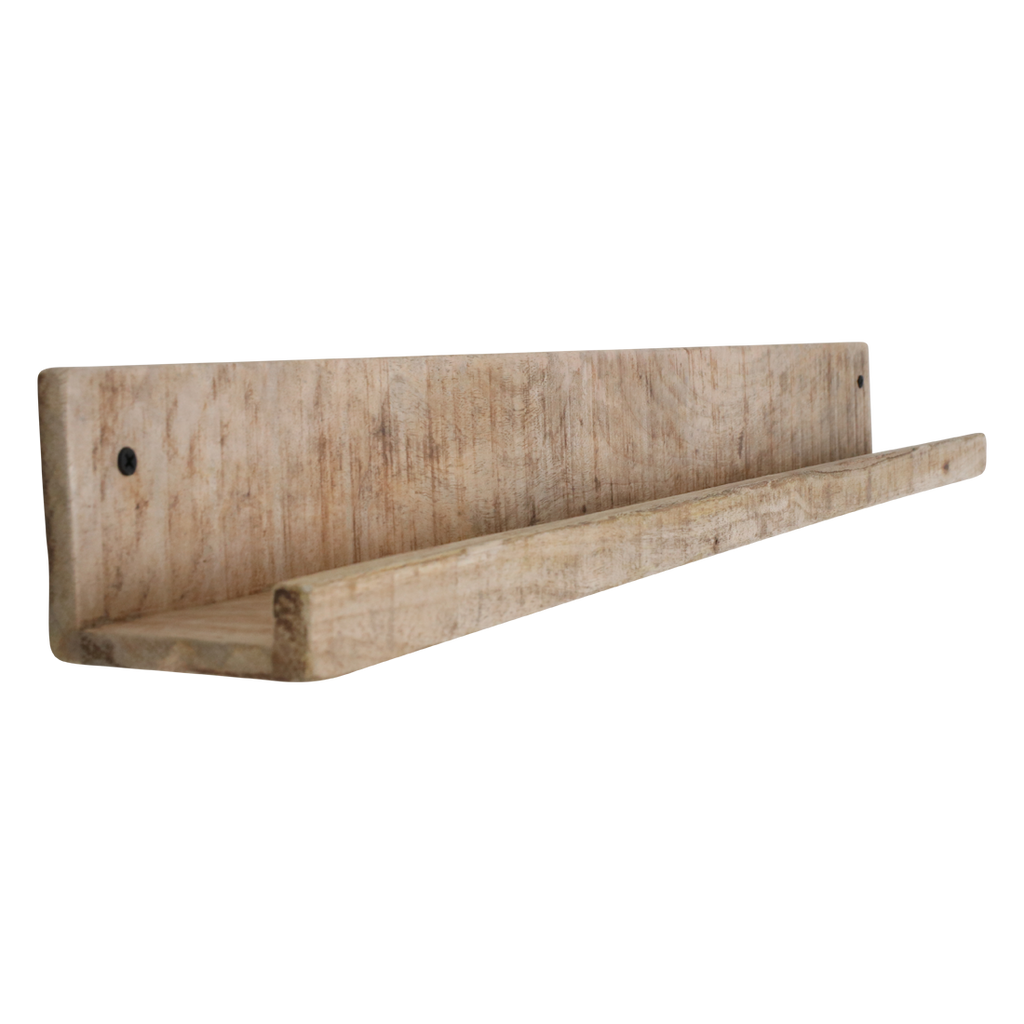 Mangohouten wandplank - Fotolijstplank - 75x8x8 cm