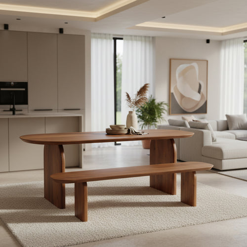 Bullnose eetkamerbank - 240 cm