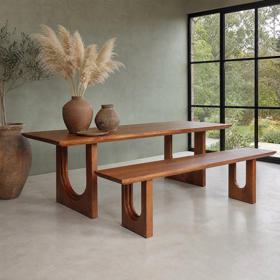 Bullnose Chamfered Mango Wood Dining Bench - 180 cm