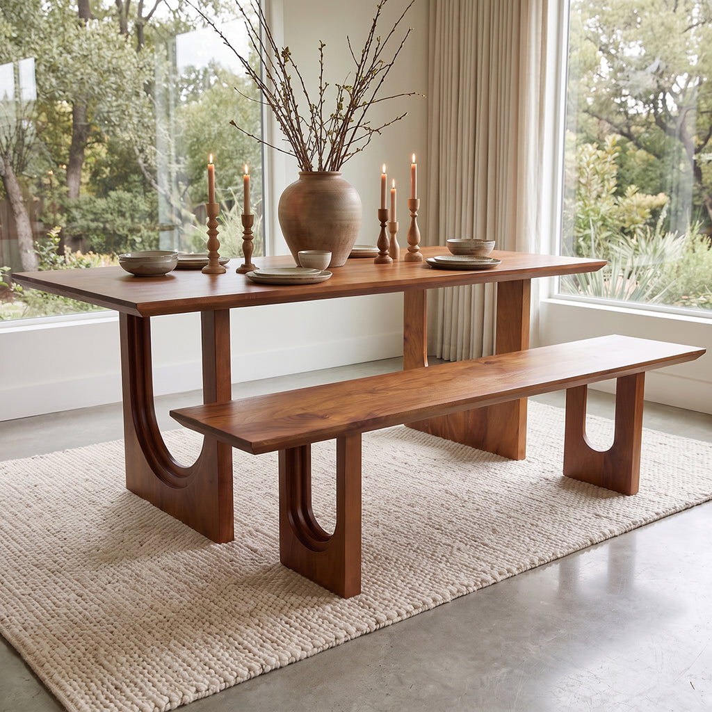 Bullnose Chamfered Mango Wood Dining Bench - 180 cm