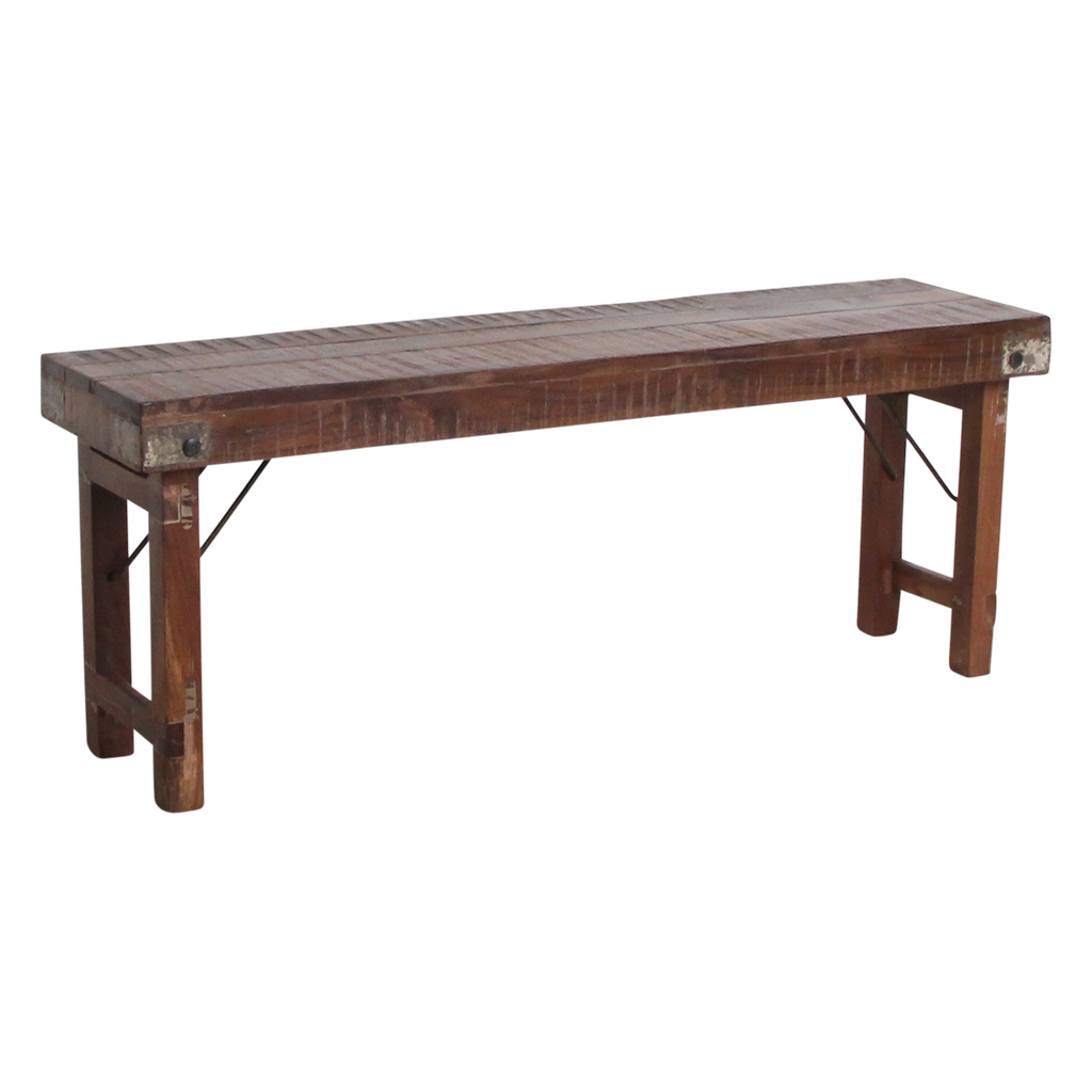 Inklapbare eetkamerbank - FSC-gerecycled hout -120 cm