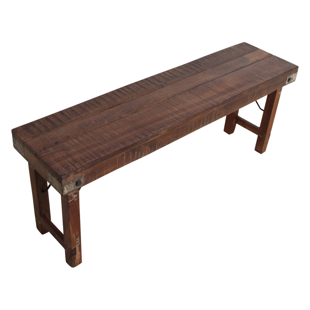 Inklapbare eetkamerbank - FSC-gerecycled hout -120 cm
