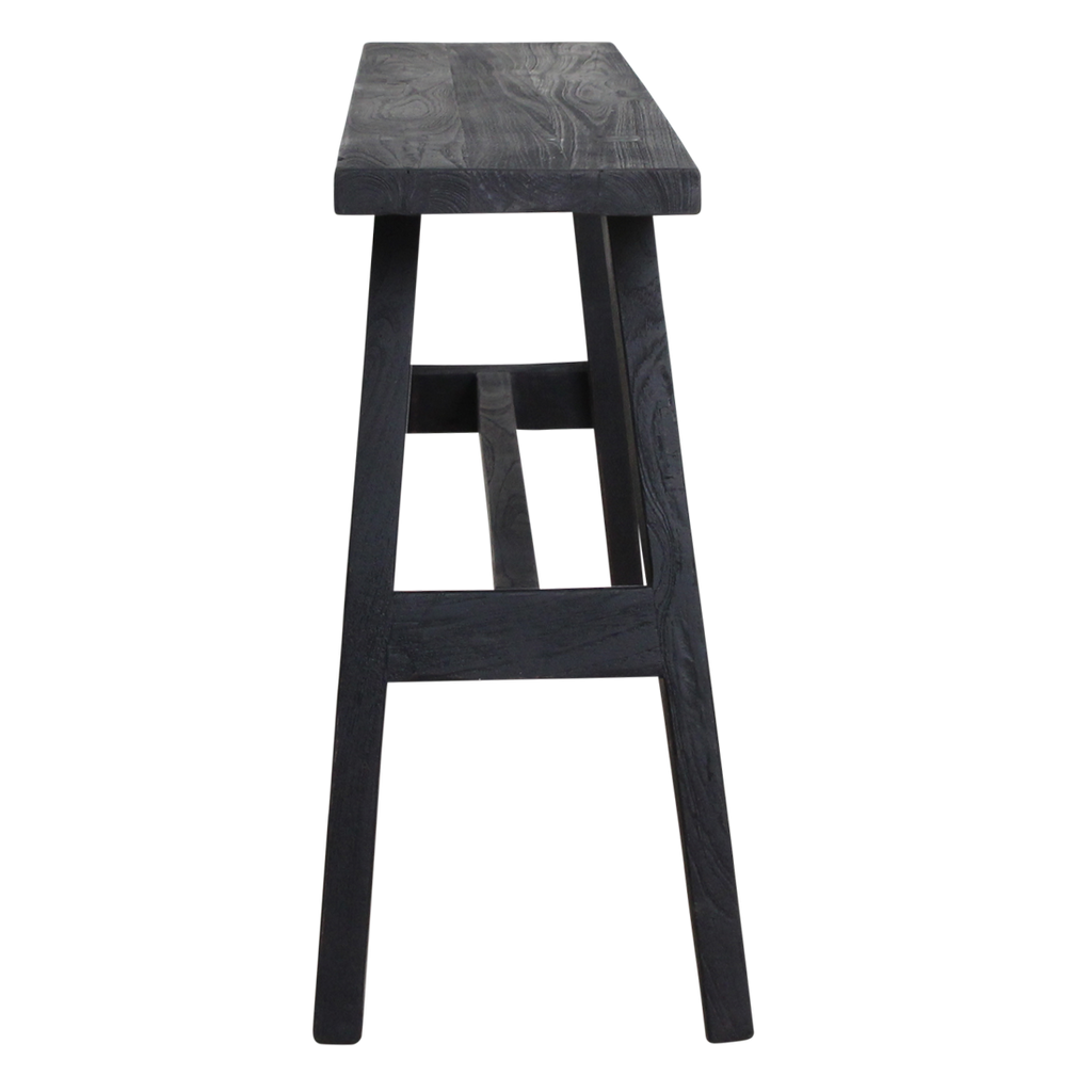 Zwart industrieel bankje groot - 85x20x50 cm
