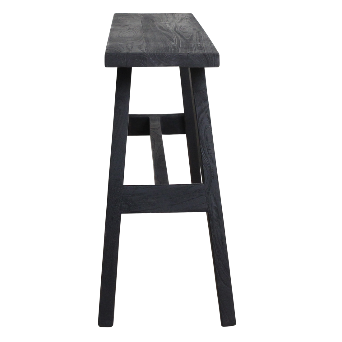 Zwart industrieel bankje groot - 85x20x50 cm