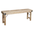Limewash inklapbare eetkamerbank - FSC-gerecycled hout - 120 cm
