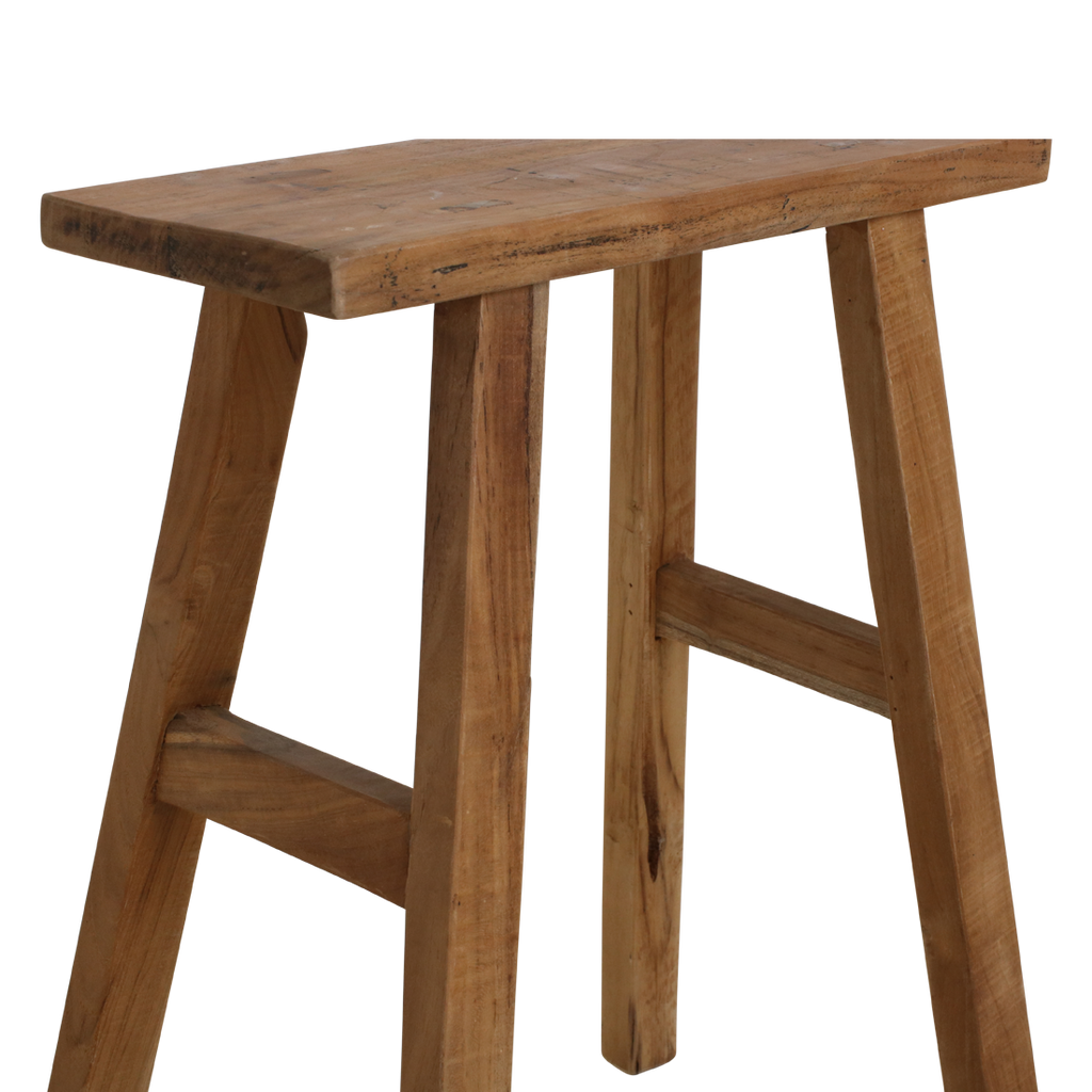 Java carpenter bijzettafel/bankje - Gerecycled hout - 40x17x50 cm