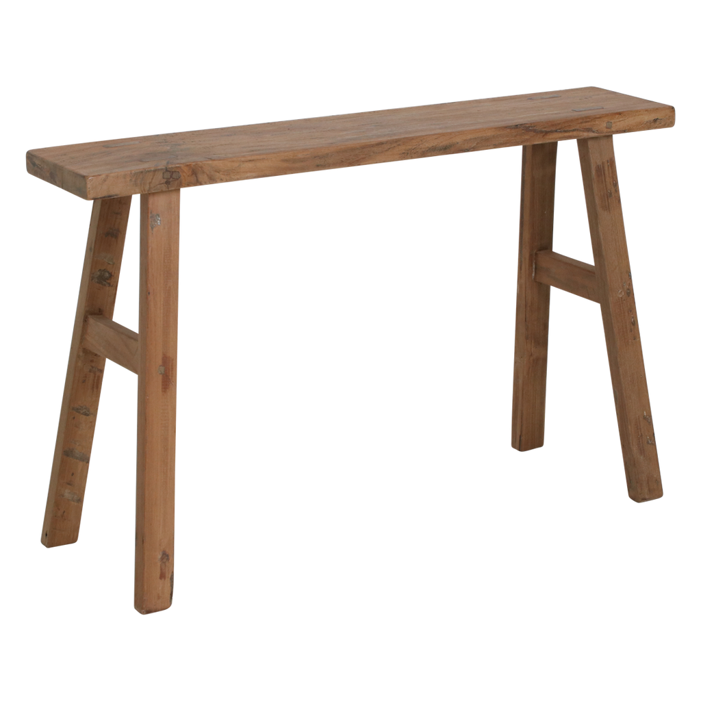 Java carpenter bijzettafel/bankje - Gerecycled hout - 80x17x50 cm