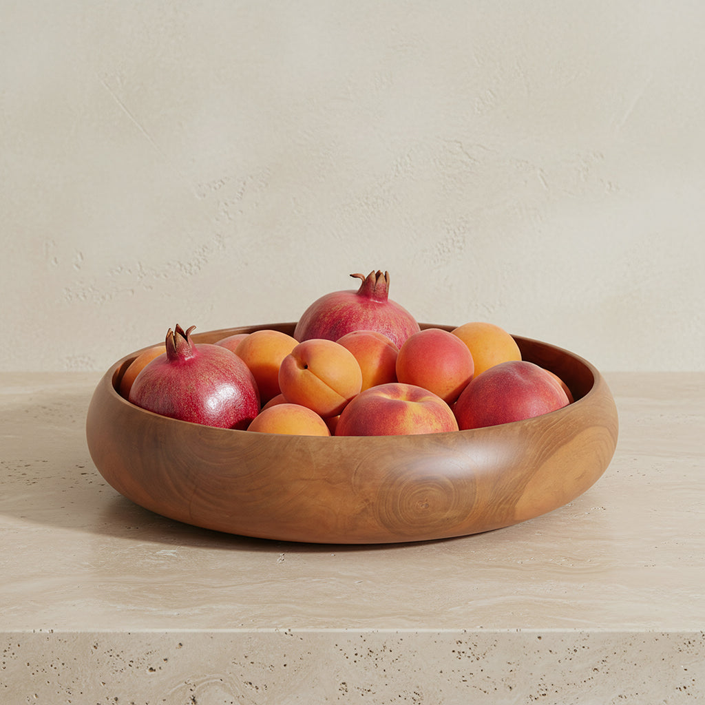 Teakhouten schaal large - Ø 37 cm