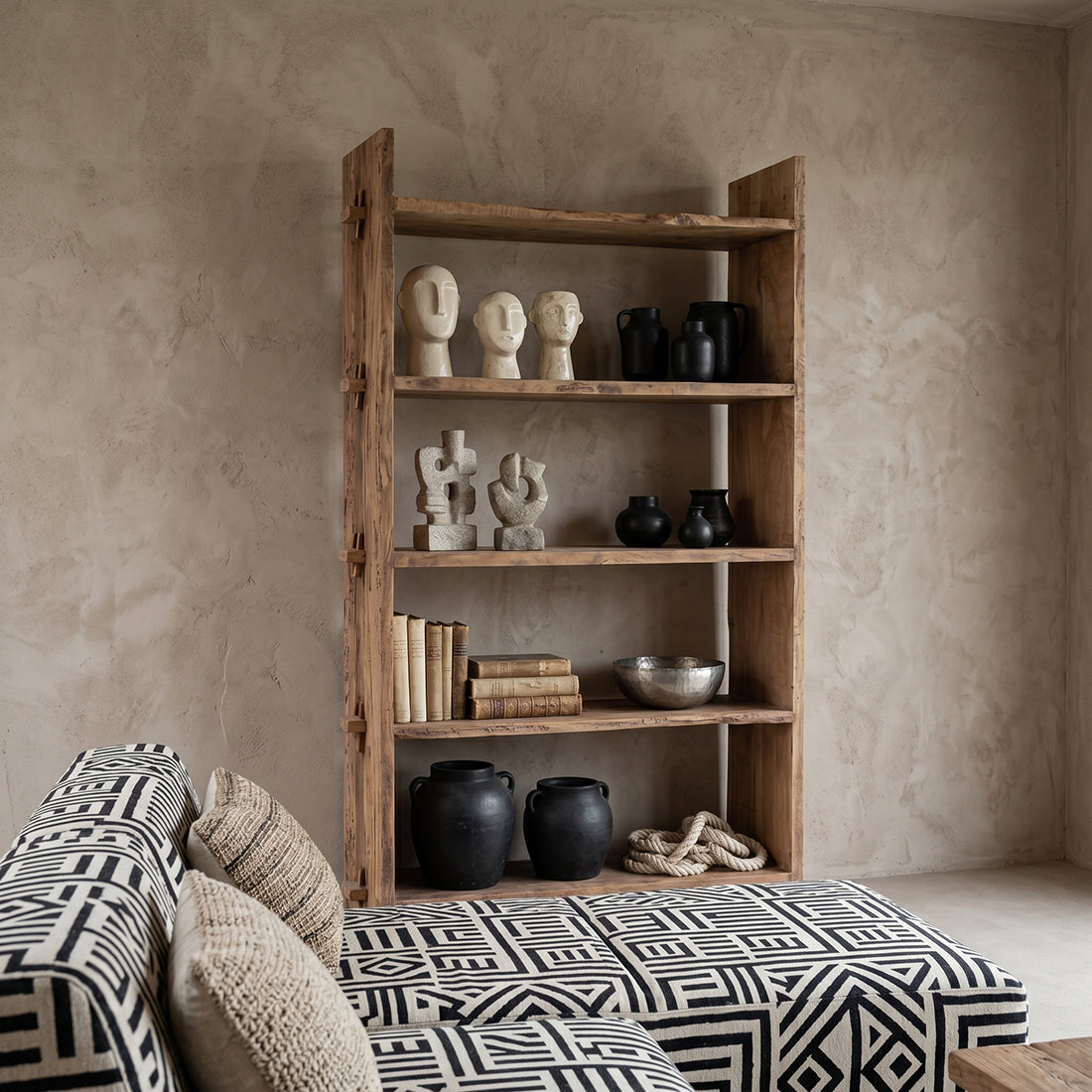 Farmwood opbergrek - FSC-gerecycled hout - 100x37x180 cm