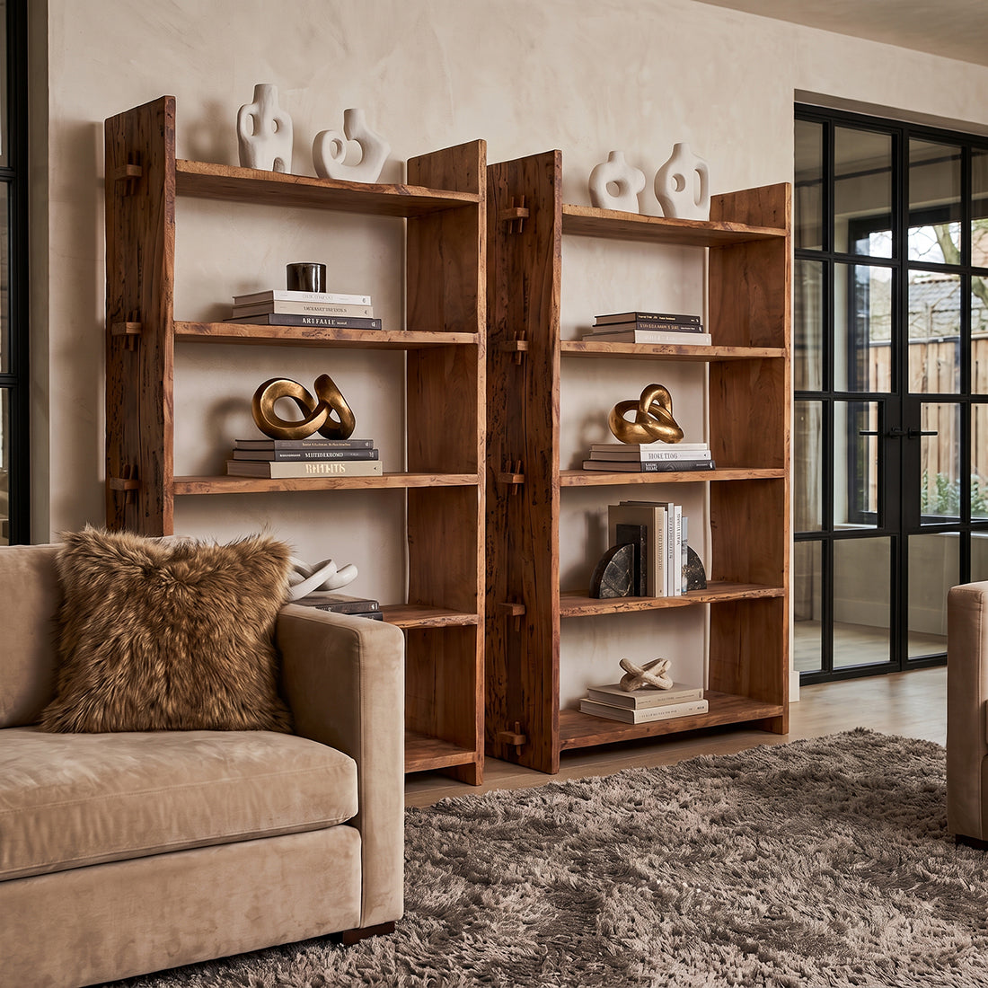 Farmwood storage rack - FSC-recycled wood - 100x37x180 cm