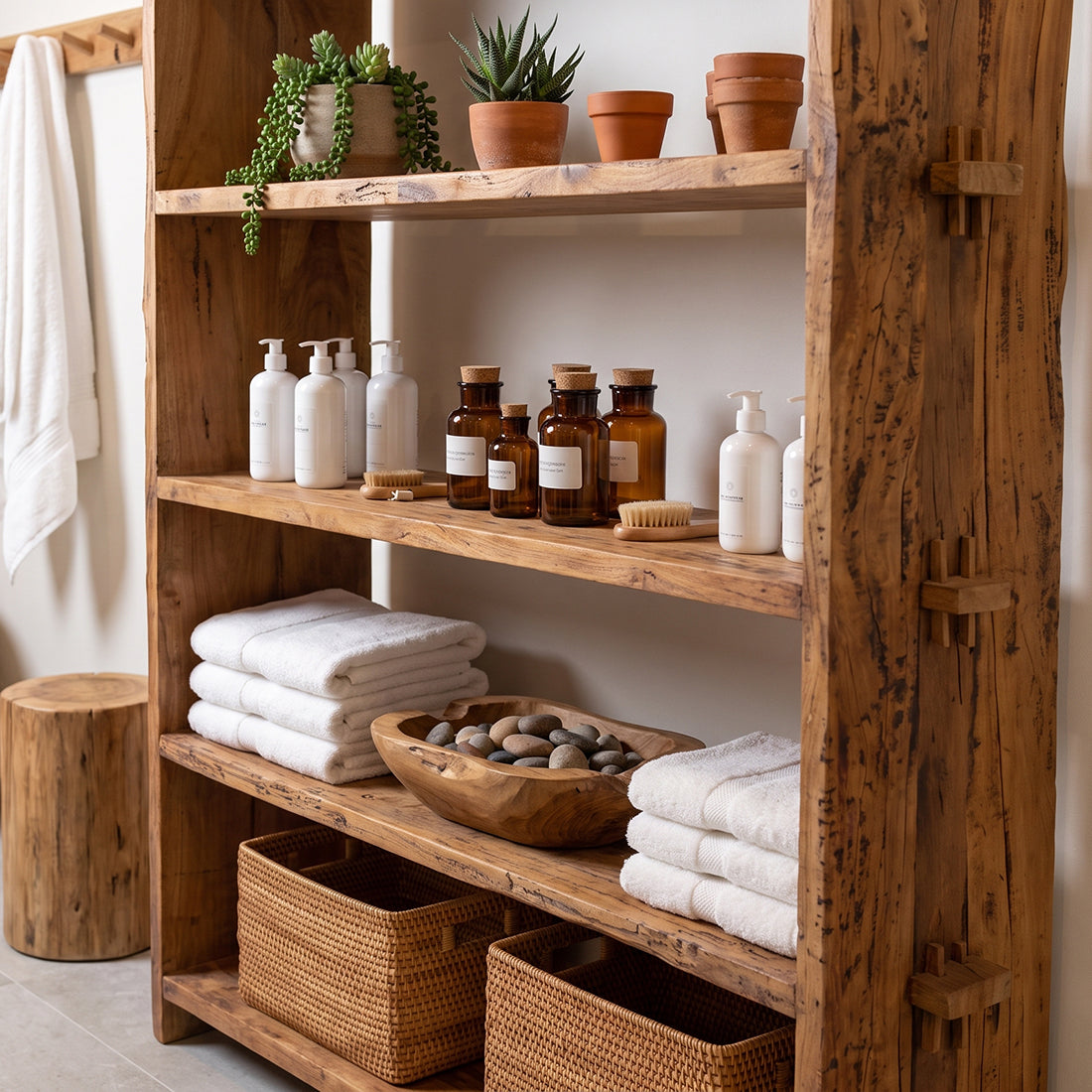 Farmwood opbergrek - FSC-gerecycled hout - 100x37x180 cm