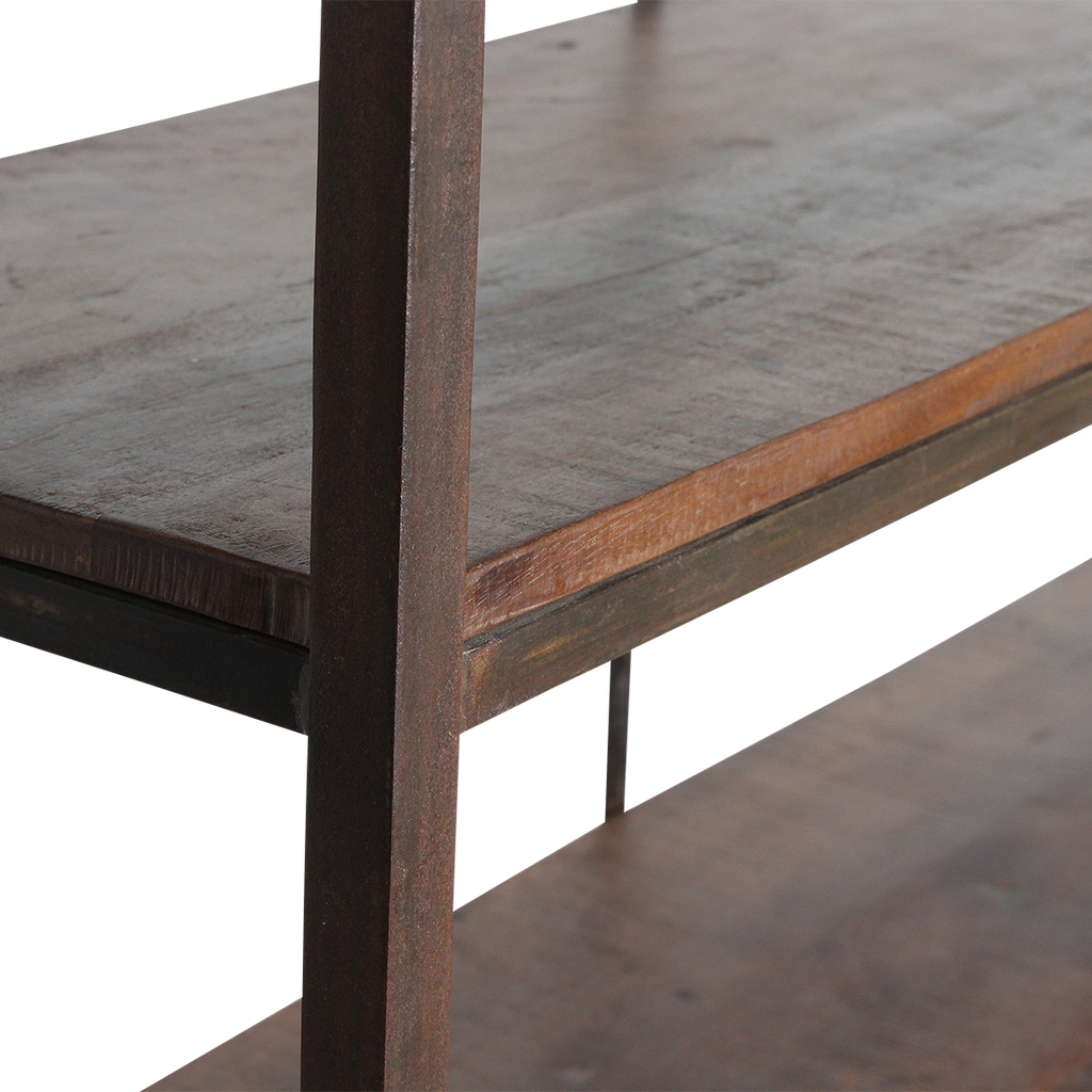 Factory ijzeren rek met FSC houten planken
