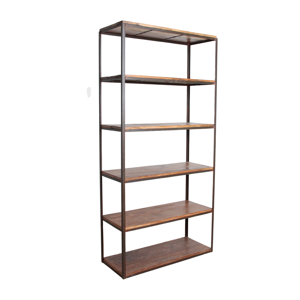 Factory hoge ijzeren rek met FSC houten planken