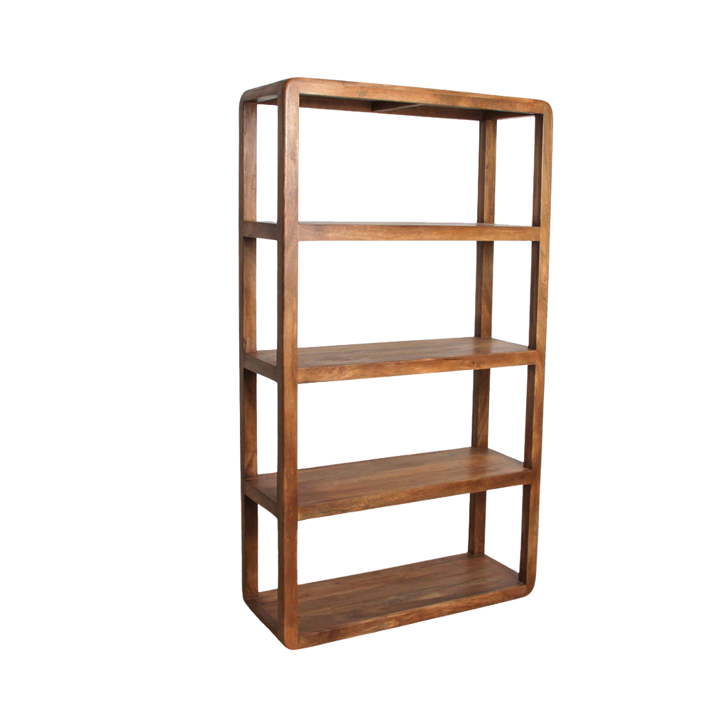 Bullnose mangohouten rek - 100x38x177 cm