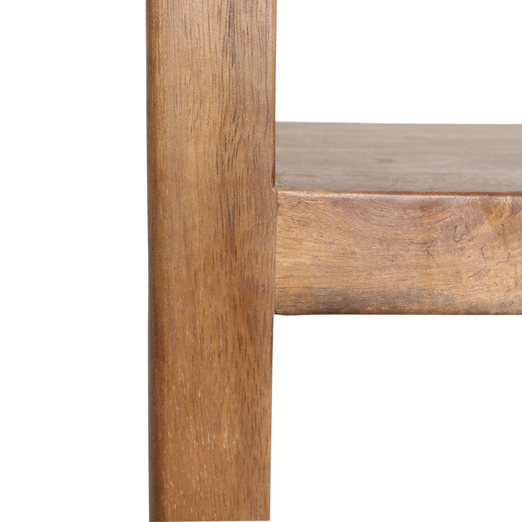 Bullnose mangohouten rek - 100x38x177 cm