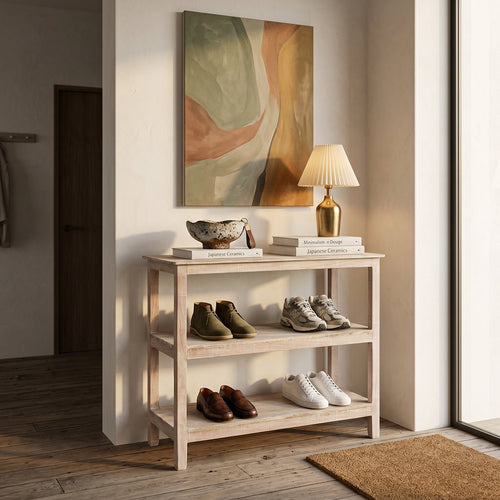 Limewash schoenenrek - 90x35x76 cm - Noël Home