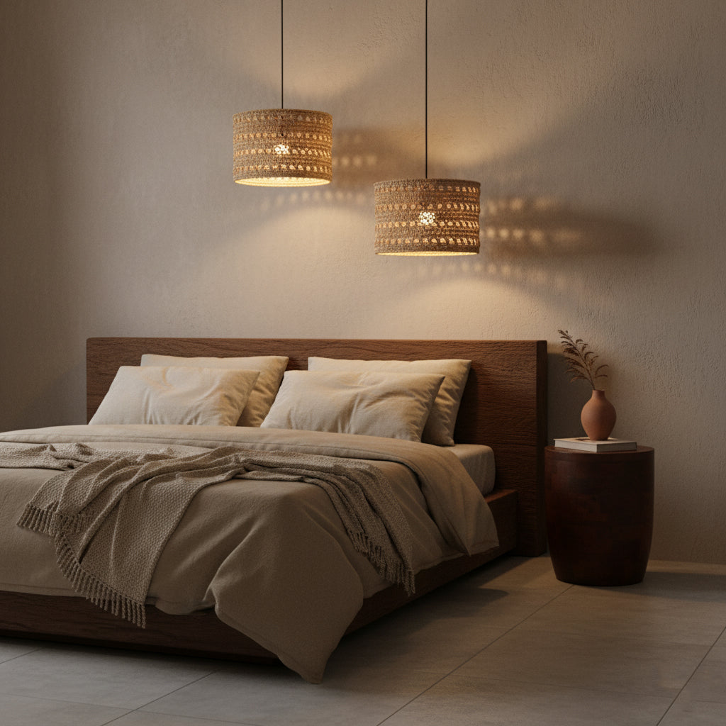 Herba hanglamp van zeegras - Ø 30x20 cm