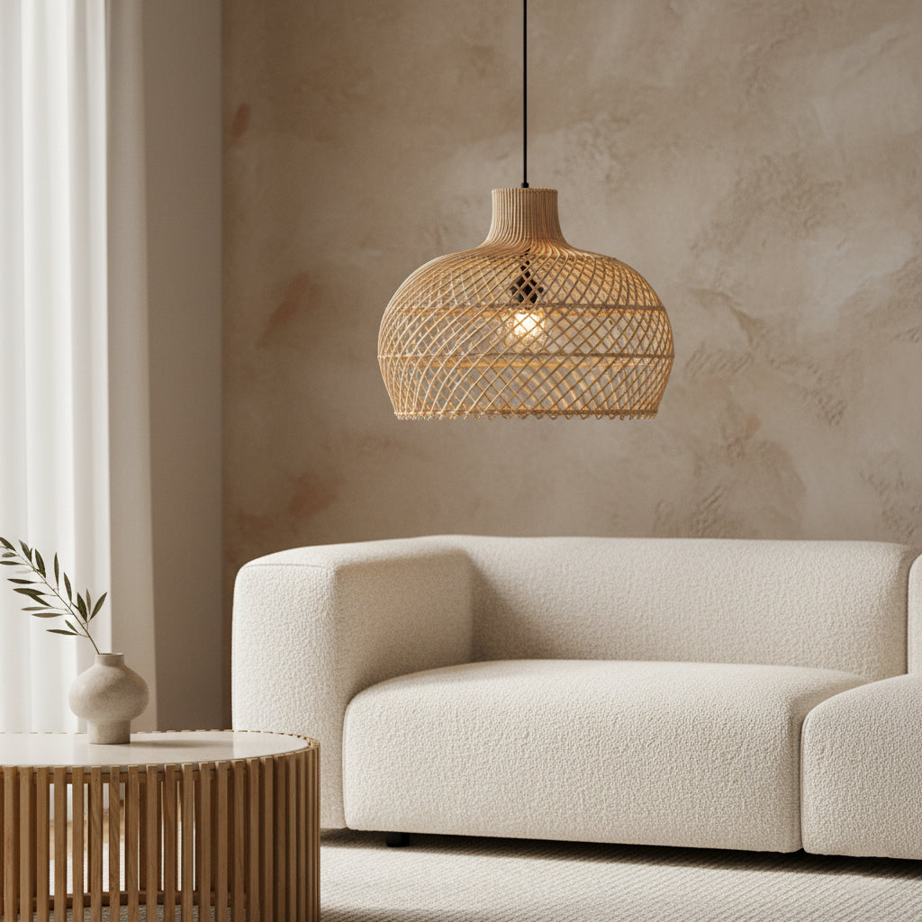 Maze rotan hanglamp naturel - Ø 42x36 cm