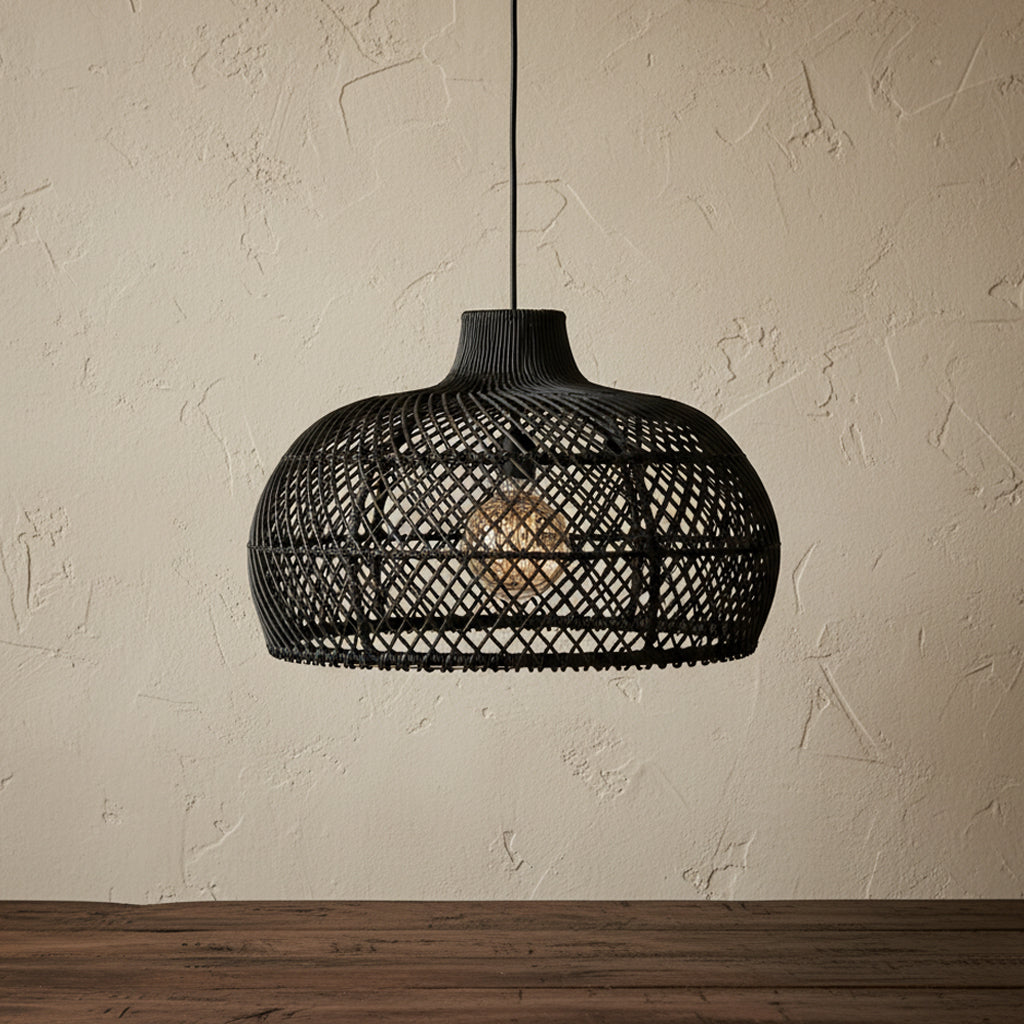 Maze rotan hanglamp zwart - Ø 57x36 cm