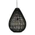 Maze druppel rotan hanglamp zwart - Ø 45x65 cm