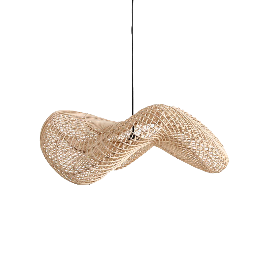 Wave rattan pendant lamp L - Ø 71x26 cm
