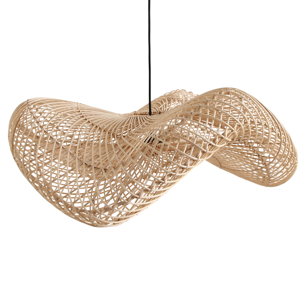Wave rattan pendant lamp L - Ø 71x26 cm