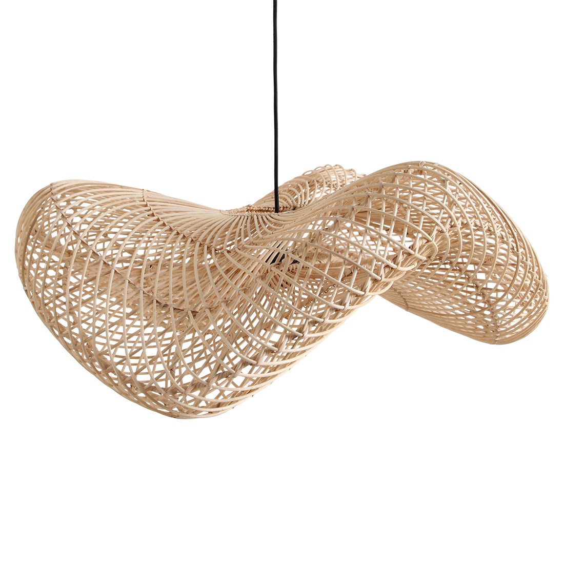 Wave rattan pendant lamp L - Ø 71x26 cm