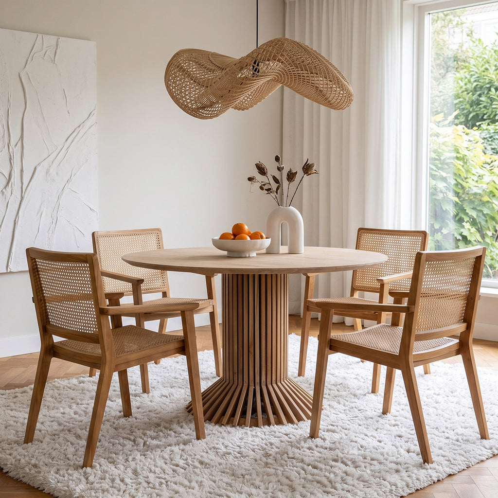 Wave rattan pendant lamp L - Ø 71x26 cm