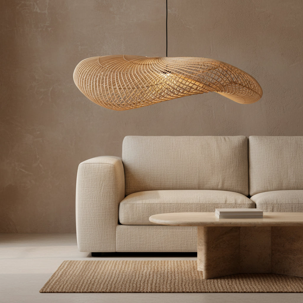 Wave rotan lamp  XXL - Ø115x35 cm