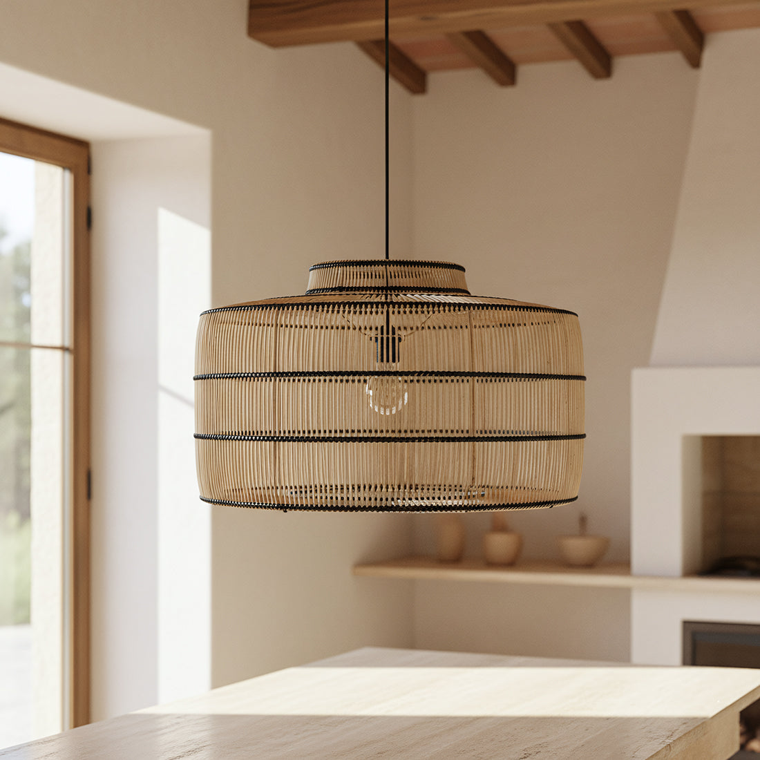 Stella rotan hanglamp - 61x61x36 cm