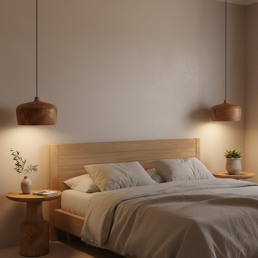 Sirocco teakhouten hanglamp Dome - Ø 30x20 cm