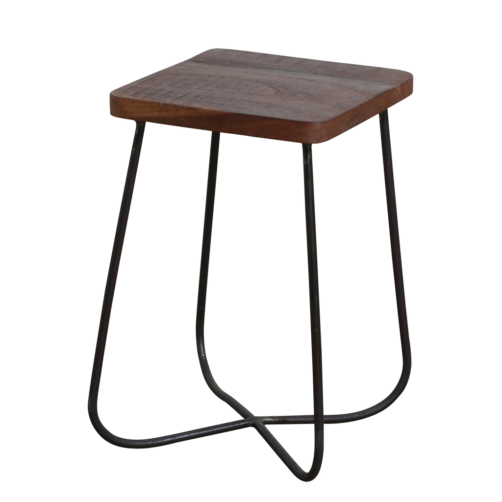 Factory kruk/bijzettafel - FSC-gerecycled hout -29x29x46 cm