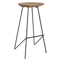 Loft teakhouten barkruk naturel - 41x42x77 cm