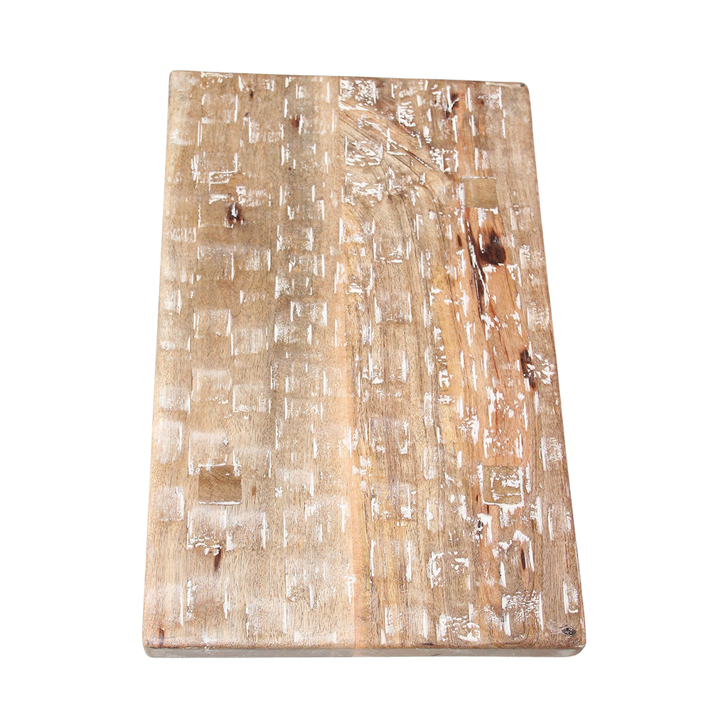 Mangohouten bijzettafel/kruk naturel - 40x25x20 cm