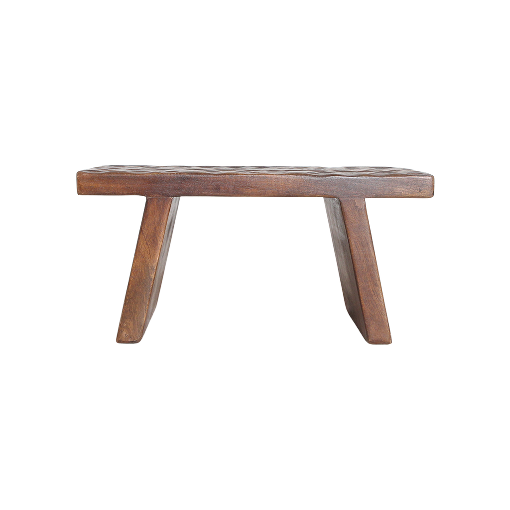 Mangohouten bijzettafel/kruk bruin - 40x25x20 cm