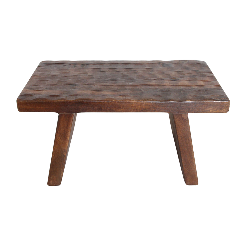 Mangohouten bijzettafel/kruk bruin - 40x25x20 cm