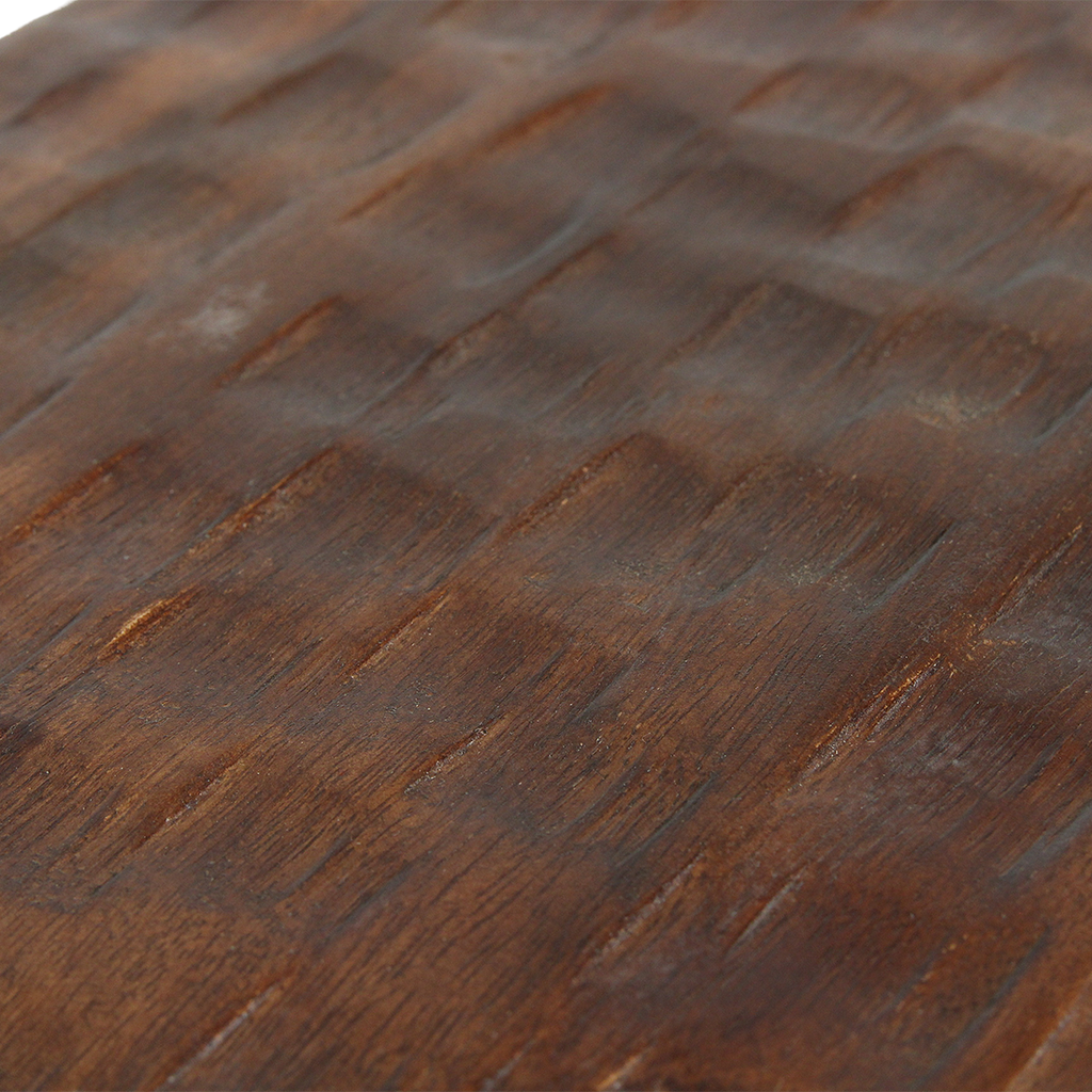 Mangohouten bijzettafel/kruk bruin - 40x25x20 cm