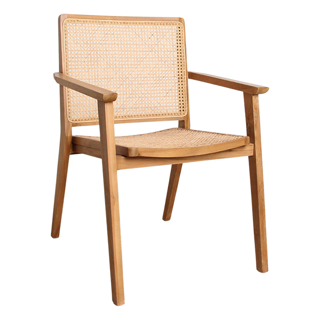 Nova teak eetkamerstoel met armleuning (set van 2)