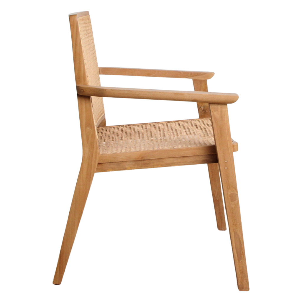 Nova teak eetkamerstoel met armleuning (set van 2)