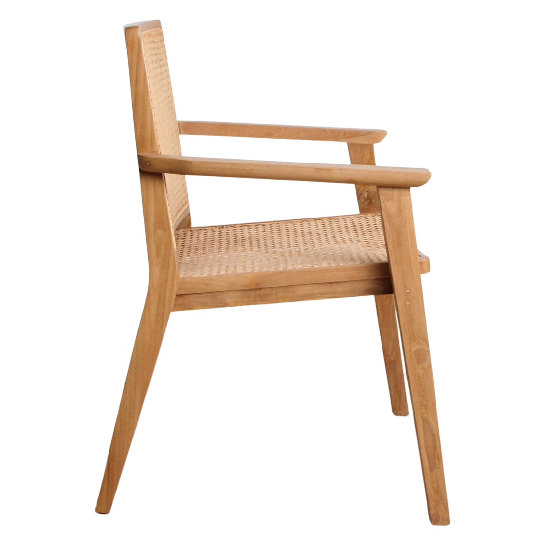Nova teak eetkamerstoel met armleuning (set van 2)