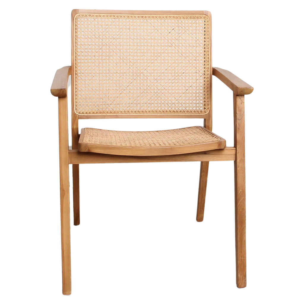 Nova teak eetkamerstoel met armleuning (set van 2)