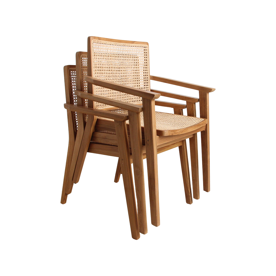 Nova teak eetkamerstoel met armleuning (set van 2)