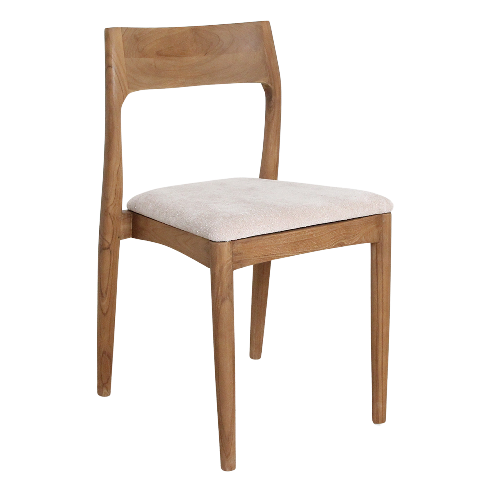 Freya teakhouten eetkamerstoel créme (set van 2)