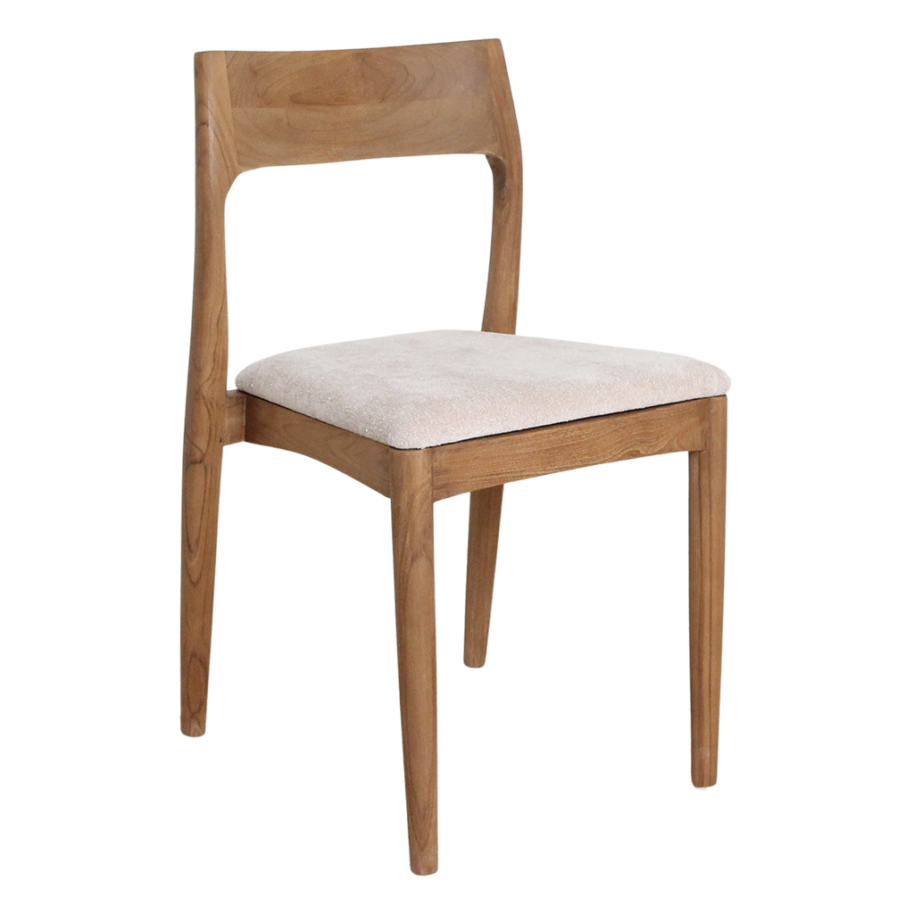 Freya teak dining chair cream (set of 2)