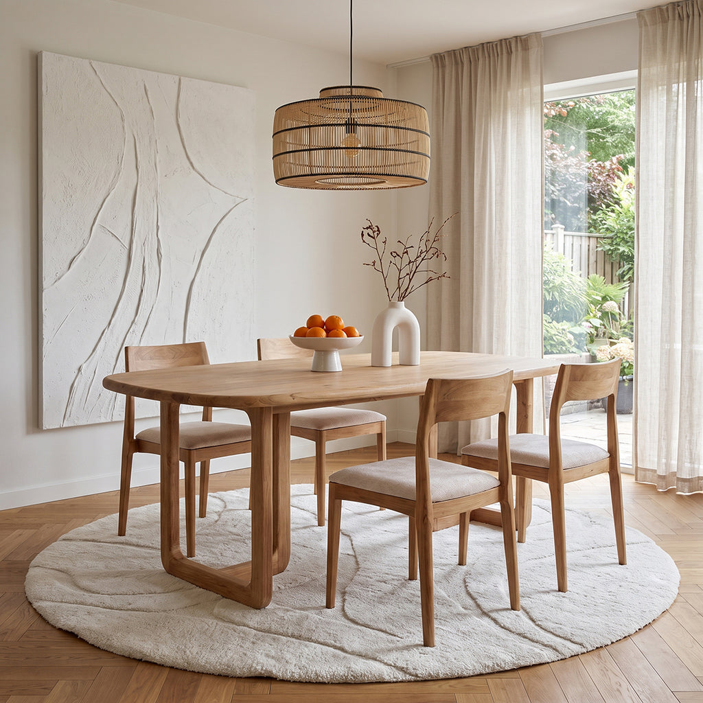 Freya teak dining chair cream (set of 2)