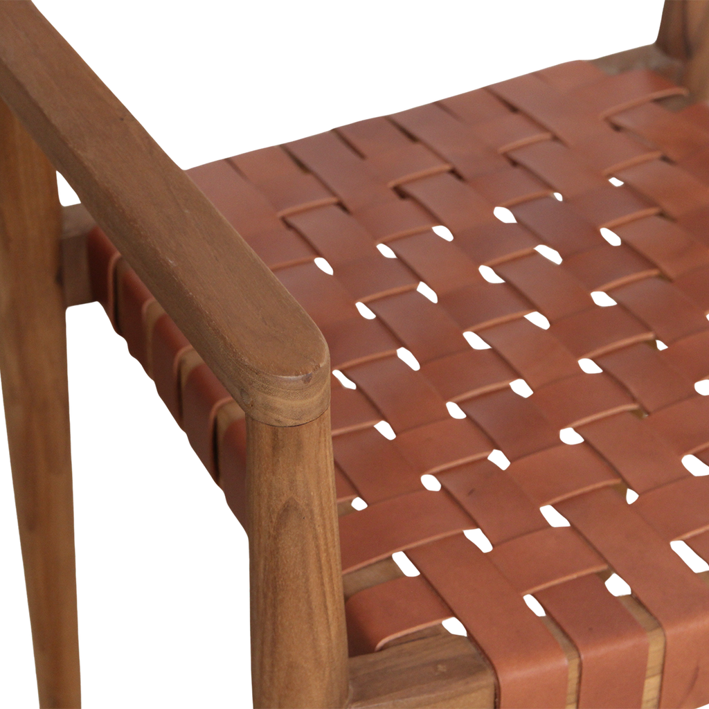 Freya teak eetkamerstoel met armleuning - Naturel (set van 2)