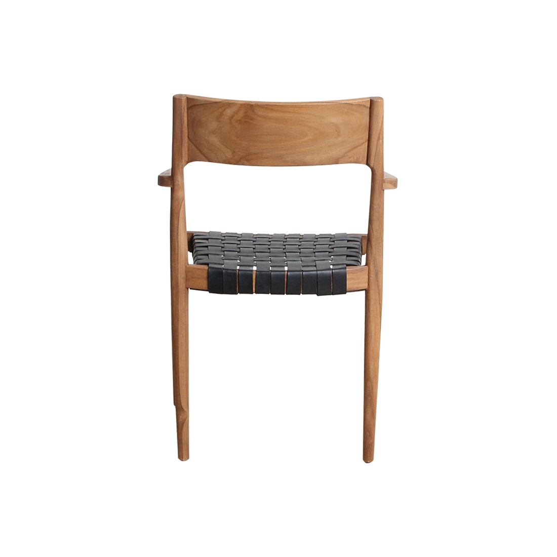 Freya teak eetkamerstoel met armleuning - Zwart (set van 2)