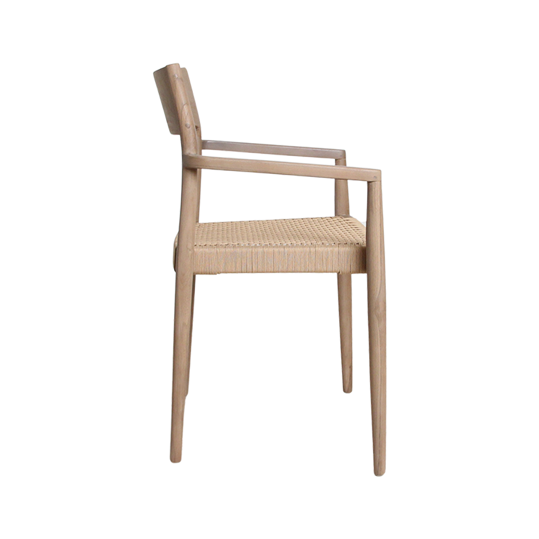 Freya licht teakhouten tuinstoel met armleuning - Naturel (set van 2)