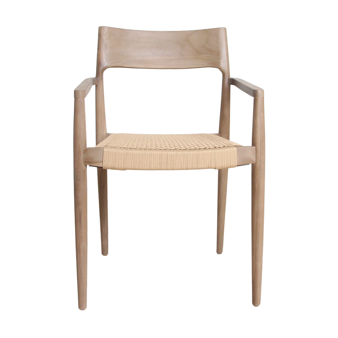 Freya licht teakhouten tuinstoel met armleuning - Naturel (set van 2)