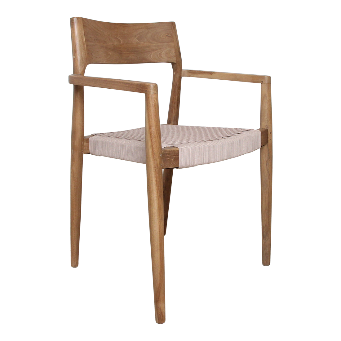 Freya donker teakhouten tuinstoel met armleuning - naturel (set van 2)